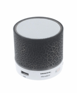 Portable Bluetooth Speaker With Colorful LED Light - Black