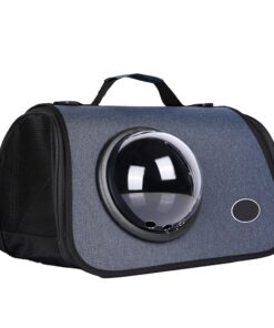 Portable Breathable Pets Space Capsule Travel Shoulder Backpack Dark Blue