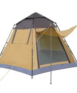 Portable Camping Tent for 4/5 Person -320x280cm - mud color