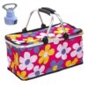 Portable Collapsable Picnic Basket Flowery And Bottle Opener