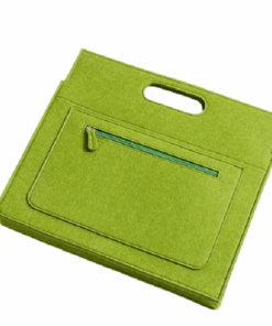 Portable Cute Felt Laptop Case Shopping Travel Cosmetic Handbag 15 Inch - Green