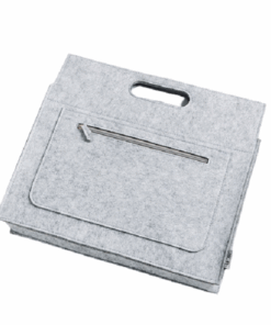 Portable Cute Felt Laptop Case Shopping Travel Cosmetic Handbag 15 Inch - Light Grey