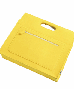 Portable Cute Felt Laptop Case Shopping Travel Cosmetic Handbag 15 Inch - Yellow
