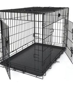 Portable Dog Cage 2 Doors - Fold able, Transportable, With Handles And Tray - 2 XL