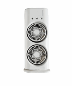Portable Dual Mist Fan with Rechargeable LED Light and Remote Control