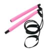 Portable Fitness Exercise Pilates Bar Stick with Resistance Band - Pink