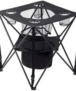 Portable Folding Camping Table with Insulated Cooler Bag-Outdoor Collection