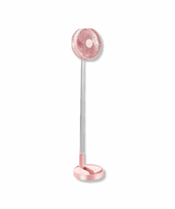 Portable Folding Hydrating Adjustable Height Standing Table/Floor Fan -ID - Pink