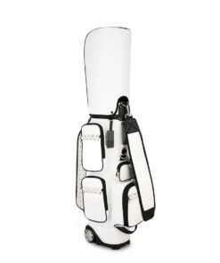 Portable Golf Cart Bag - Women - Hold 13 Clubs with Silent Pulley - White