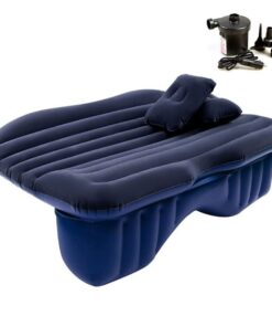 Portable Luxury Flannel Car Air Bed Inflatable Mattress - Blue