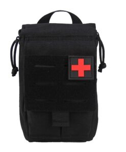 Portable Military First Aid Kit Medicine Bag for Outdoor Survival - Black