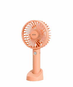 Portable Mini Handheld Fan with Rechargeable Battery and Fan Stand - Pink