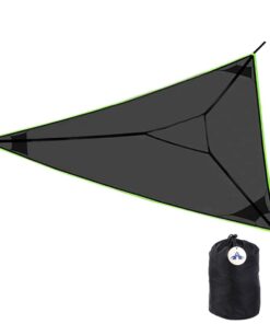 Portable Multiplayer Triangle Aerial Hammock for Camping Garden - Black
