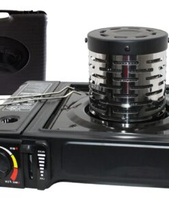 Portable One Burner Gas Stove & Heating Attachment with Carry Case & Tongs