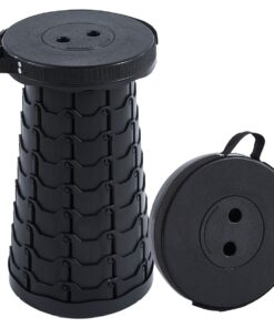 Portable Outdoor Folding Stool Beach Camping Chair - Black