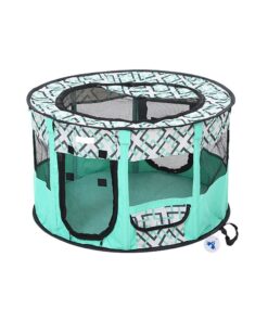Portable Pet Playpen Large Size Indoor/Outdoor Foldable Dog Playpen - Green