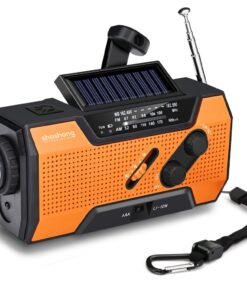 Portable Power Bank, USB/Solar/Hand Crank Charging,Emergency Weather Radio