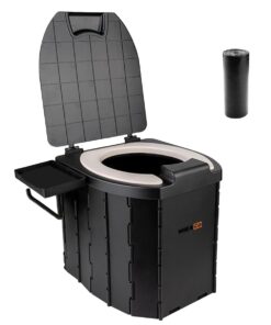 Portable PU Cushion Foldable Mobile Toilet With Lid