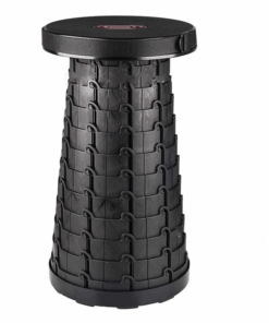 Portable Retractable Folding Stool - Black