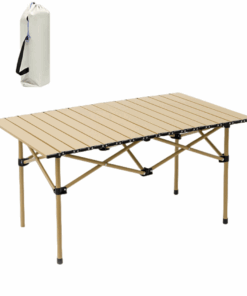 Portable Roll up Aluminum Table with Carry Bag 96cm - Beige