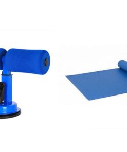 Portable Self Suction Sit Up Bar- Blue plus 173cm Exercise Mat - Blue