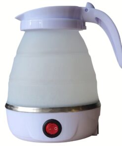 Portable Silicone Collapsible Travel Electric Kettle - White