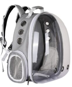 Portable Space Capsule Pet Carrier Backpack for Kittens - Grey