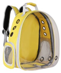 Portable Space Capsule Pet Carrier Backpack for Kittens - Yellow
