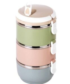 Portable Thermal Insulated Stainless Steel Triple Layer Lunch Box