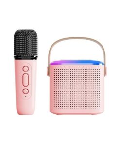Portable Wirless Karaoke Speakers with 1 Microphones- Pink