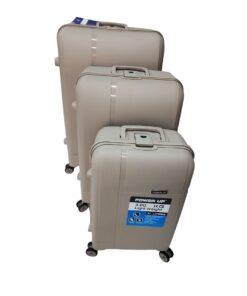 Power Up High Quality 3 Pieces Set Light Weight - Combination Lock - Hard Shell - beige