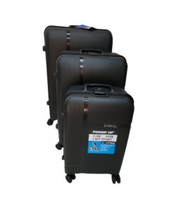 Power Up High Quality 3 Pieces Set Light Weight - Combination Lock - Hard Shell - black