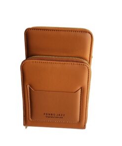 Power World Cellphone Pouch, Cross Body Bag - brown