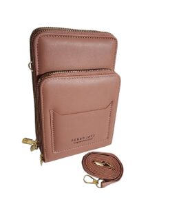 Power World Cellphone Pouch, Cross Body Bag - peach