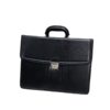 Power world Stylish Designed Laptop Briefcase High-Quality Faux Leather - black
