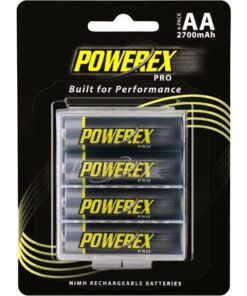 Powerex Pro Rechargeable AA NiMH Batteries (1.2V, 2700mAh, 4-Pack)