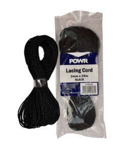 POWR Lacing Cord Black 2mm x 20 Metres