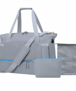 Premium 3 Piece Travel Tote Set with Bottom Shoe Compartment - Grey