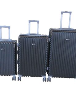 Premium ABS Hard Shell Spinner Luggage Set, Black-3 Piece Set