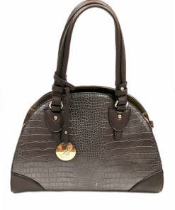 Premium Bella Faux Crocodile Pattern Lady Handbag - Coffee