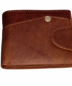 Premium Elegant Genuine Leather Stitch Design Wallet with Box Coffee