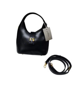 Premium genuine leather hand bag - black