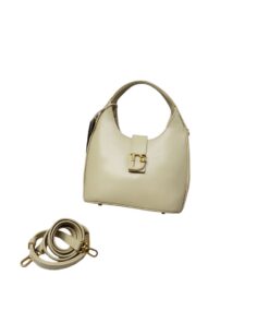 Premium genuine leather hand bag - brown