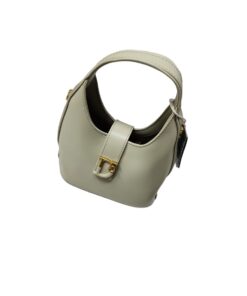 Premium genuine leather hand bag - grey