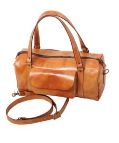 Premium Handcrafted Leather Travel Duffel Bag with Adjustable Sling Strap