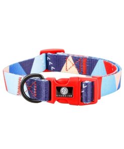 Premium Pop Series Design Dog Collar - Red and Blue - S