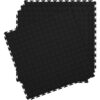 Premium PVC Interlocking Rubber Floor Tile - Gym Mats (4-Pack) - Black