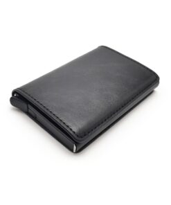 Premium Quality Pop Up Credit Card Holder Wallet RFID Blocking & Money Clip - Black