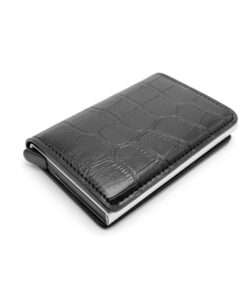 Premium Quality Pop Up Credit Card Holder Wallet RFID Blocking & Money Clip - Black Mamba