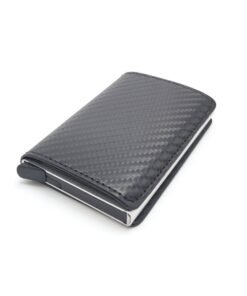 Premium Quality Pop Up Credit Card Holder Wallet RFID Blocking & Money Clip - Woven Embossed,